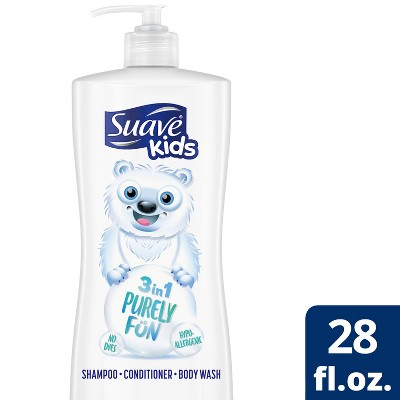 Suave Kids&#39; Moisturizing 3-in-1 Purely Fun Pump Shampoo + Conditioner + Body Wash - 28 fl oz_3