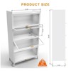 GlasFlength Decorative Storage Cabinets, 4 Level Flip Door, Gloss White, 31.5"*13.8"*40.8" - 3 of 4