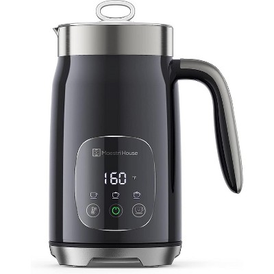 Maestri House MMF-9201-B 14oz Smart Adjustable Temperature & Thickness Control for Lattes, Cappuccinos, and Mochas Integrated Milk Frother Black