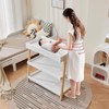 Portable Baby Changing Station ¨C White & Wood, with Waterproof Pad & 2 Storage Shelves for Newborns & Infants - 4 of 4