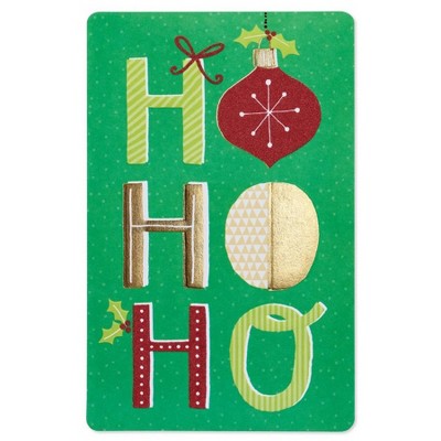 "Ho Ho Ho" Christmas Card With Glitter