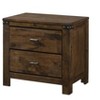 1pc Rustic Brown Two Drawer Nightstand Bedroom Solid Wood Wooden Furniture Nightstand End Table - 2 of 4