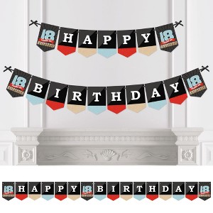 Big Dot of Happiness Boy 18th Birthday - Eighteenth Birthday Party Bunting Banner - Birthday Party Decorations - Happy Birthday - 1 of 4