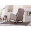 Okak Modern Rocking Accent Chair Armchair with Side Pocket and Wood Legs Comfy High Backrest Glider Chair for Bedroom Lounge Nursery - 2 of 4