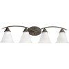 Progress Lighting Trinity 4-Light Bath Fixture, Ceramic, Antique Bronze, Up/Down Mount, Etched Glass Shade - 3 of 3