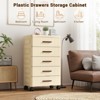Plastic Drawer Storage,18.9" Wide Plastic Chest Of Drawers,Fluted Design Plastic Storage Organizer Cart With Wheels,For Bedroom Living Room - 3 of 4