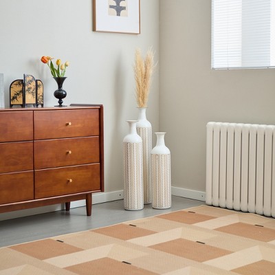 Metal Floor Standing Metal Vase Modern Style Home Furnishing White Metal Vase 3-Piece Set Gorgeous Home Decor