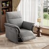 Swivel Power Recliner Chair, Faux Leather Glider Rocker with USB Charging Port, Side Pocket & Double Armrests - 4 of 4