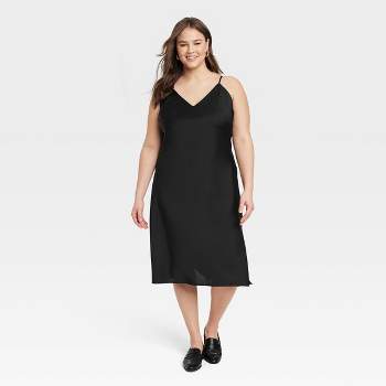 Women's V-Neck Slip Dress - A New Day™ Black 4X
