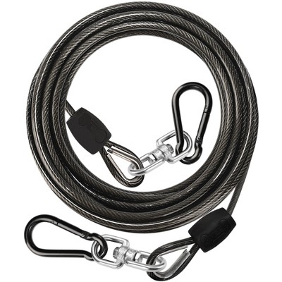 Petbobi 20ft Dog Tie Out Cable Heavy Duty Dog Chain Yard Lead Leash for Large Dogs up to 300lbs, Black