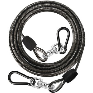 Petbobi 20ft Dog Tie Out Cable Heavy Duty Dog Chain Yard Lead Leash for Large Dogs up to 300lbs, Black - 1 of 4
