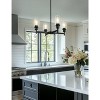 YANSUN 4-Light Black Chandelier with Adjustable Height featuring Elegant Glass Shades suitable for Dining Room Kitchen Foyer - 3 of 4