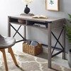 Sophie Modern Farmhouse X Frame Writing Desk with Cubbies Gray Wash - Saracina Home - 2 of 4