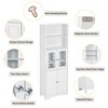 LunaLulinlk White Tall Storage Cabinet with Shelves and Doors for Bathroom, Kitchen and Living Room, MDF Board - 4 of 4
