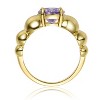 uili 14K Gold Plated Cocktail Ring with Amethyst Cubic Zirconia Stone for a Bold, Elegant Statement and a Pop of Rich, Regal Color - 2 of 2