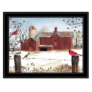 Gulches Series "Winter Friends" in by Billy Jacobs 1 Piece Black Frame Print Modern Home Decor Poster Art Print 21 in. x 1 in. - 1 of 4