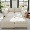 129" Modular L-shaped Sectional Sofa with Storage Seat, 6-piece Free Combination - 2 of 4