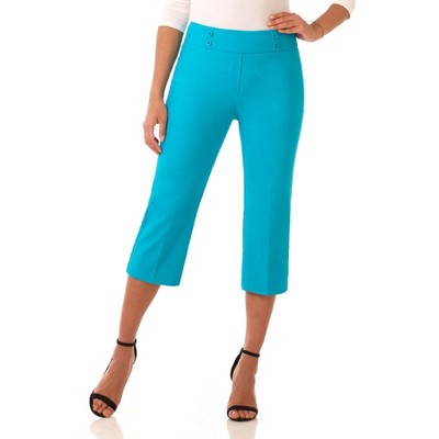 Rekucci Women's Ease into Comfort Capri with Button Detail