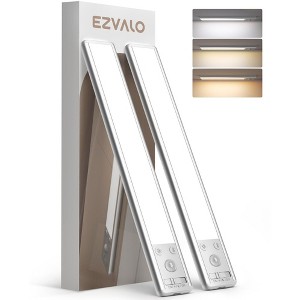 EZVALO 2pk LED Cabinet Light Bar Magnetic Wireless Closet Lights, Motion Sensor, Dimmable - 1 of 4