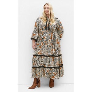 Women's Plus Size Camille Print Maxi Dress - caramel | CITY CHIC - 1 of 4