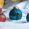 Whisen D4.7" Christmas Ball Ornaments, Glass Decorative Hanging Ball Christmas Tree Ornaments, Set of 4 - Blue - 4 of 4