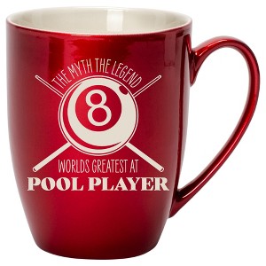 100 North Cardinal Red Metallic Finish, 10 Ounce, Comfortably Fits Your Hands, New Bone China Coffee Tea Cup Mug, The Myth The Legend World's Greatest - 1 of 1