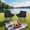 Sevobal Outdoor Portable Chairs 2PCS Folding Camping Chair Set with Side Pocket and Carry Bag for Patio Lawn Garden Deck, Black, 16.5"*20.1"*25.6" - 2 of 4
