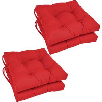 Blazing Needles 16-inch Solid Twill Square Tufted Chair Cushions (Set of 4)