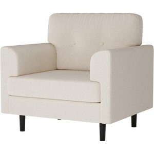 COZONY Linen Upholstered Accent Chair, High Density Foam Reading Lounge Chair for Living Room Bedroom Office - 1 of 4