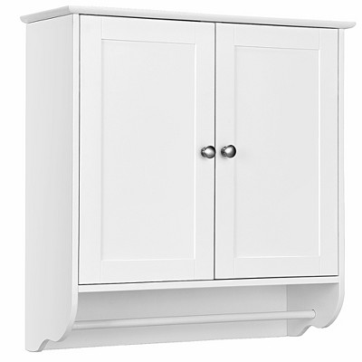 Costway Bathroom Wall Mount Storage Cabinet Single Door W/height Adjustable  Shelf Grey : Target