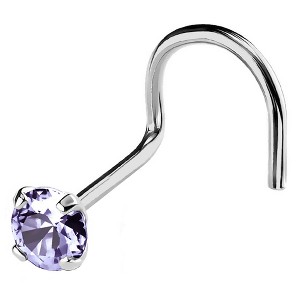 Jewelry Avalanche 22G 14K Gold Nose Screw Nose Stud with Tanzanite Gemstone - 1 of 2