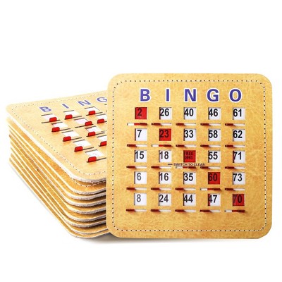 GSE Shutter Bingo Cards, Easy-Read Large Print Bingo Cardboard with Sliding Windows (10/25/50/100/200 Packs）