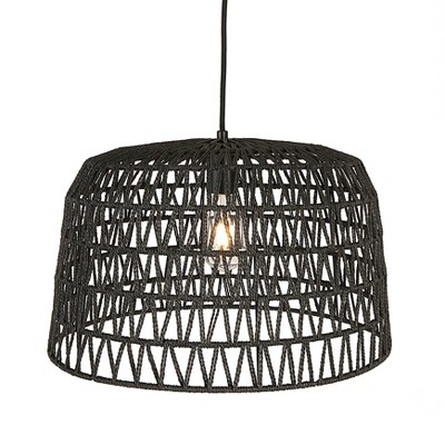 Woven Pendant Lamp Gray/Black - 3R Studios