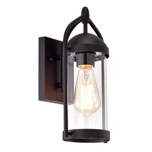 Chloe Lighting Hollis Transitional 1 Light Textured Black Outdoor Wall Sconce 13" Height - 1 of 4