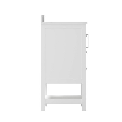 Vivien 36" White Composite Bathroom Vanity with Stone Top and Ceramic Sink