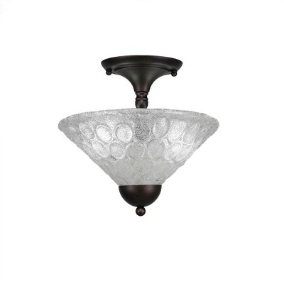 Toltec Lighting Any 2 - Light Flush Mount in  Bronze with 12" Italian Bubble Shade