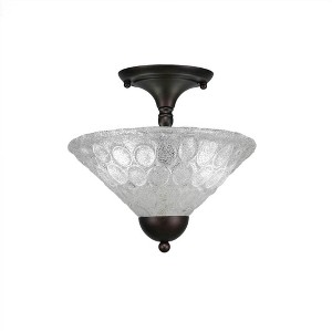 Toltec Lighting Any 2 - Light Flush Mount in  Bronze with 12" Italian Bubble Shade - 1 of 1