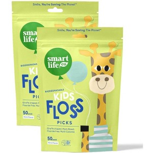 SmartLifeco KIDS Biodegradable Eco Floss Picks | Mint Flavor (PACK OF 2 BAGS) Smart Life Co for Children - 1 of 4