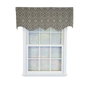 RLF Home 100% Cotton Corsica Regal  Fully lined Windows Rod Pocket Valance 50" x 17"  Gray - 1 of 4