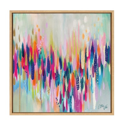 Sylvie Colorful Abstract Brushstroke Canvas Wall Art, 22" x 22"