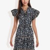 Anna-Kaci Women's Flutter Sleeve Floral Print Dress with Lace-Up Neckline and Tiered Skirt Dress - 2 of 4