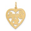 Black Bow Jewelry 14k Yellow Gold Sweet 16 in a Heart Charm or Pendant, 17mm - 3 of 4
