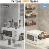 Attop 6-Pack Black Magnetic Spice Rack for Refrigerator – Moveable Shelf Organizer with 4 Hooks for Kitchen/Oven - 3 of 4