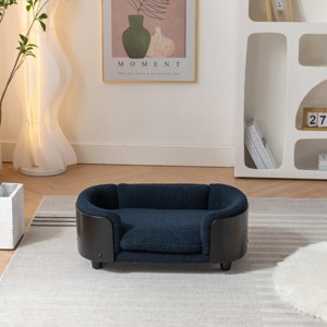 Pet Sofa,Luxury Dog Beds With Solid Wood Legs And Bent Wood Back,Dog Couch Bed,Affordable Dog Kennel,Unique Dog Beds-Cuddlewood - 1 of 4