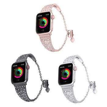 Rayctia Rhinestone Bead Apple Watch Band gold/pink/rose iWatch 1 / 2 / 3 - Rose Gold Chain - Pink - 42mm