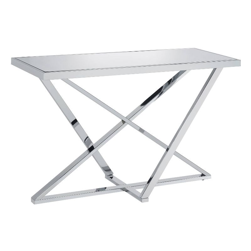 Drubeck Mirrored Rectangle Sofa Table Chrome - HOMES: Inside + Out, 1 of 9