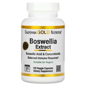 California Gold Nutrition Boswellia Extract, Turmeric Curcumin Complex with Turmeric Extract and Turmeric Powder, 120 Veggie Capsules - 1 of 3