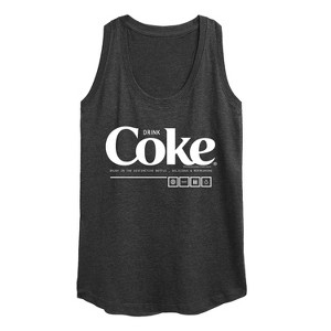 Women's Coca-Cola Drink Coke Enjoy Graphic Racerback Tank - Heather Charcoal - Small - 1 of 4