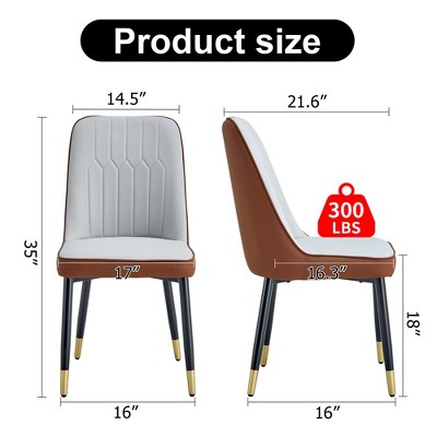 Vynxaria 4-Piece Black Dining Chair Set - Modern PU Leather with Sturdy Metal Legs