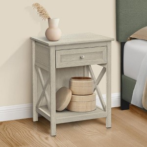 GDFStudio Selina Transitional Nightstand with 1 Drawer and 1 Open Shelf - 1 of 4